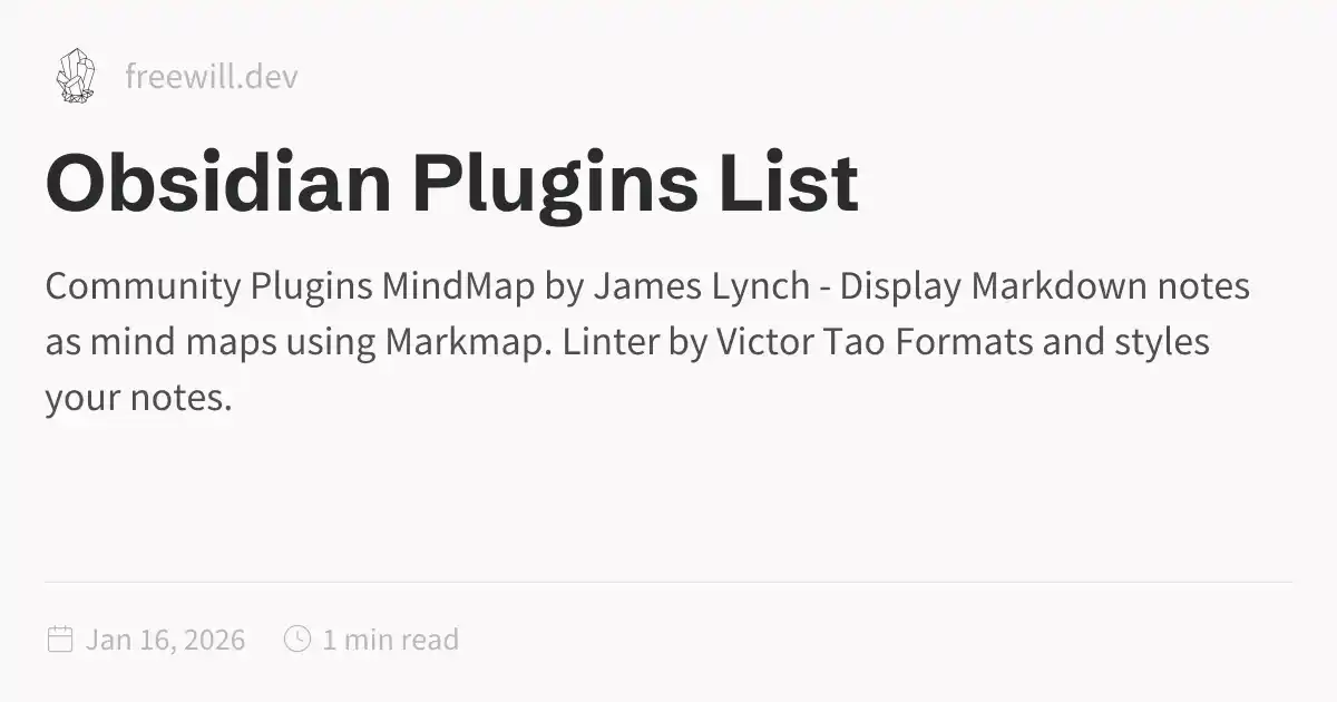 Obsidian Plugins List